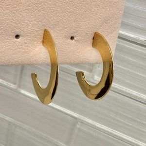 J Crew Gold Tone Hoop Earrings - Good Pre-worn condition-1.75" Hoop